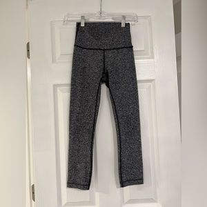 Lululemon Wunder Under Crop - Heathered Black
